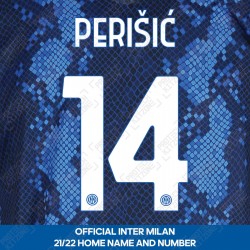 Perišić 14 (Official Inter Milan 2021/22 Home Club Name and Numbering)